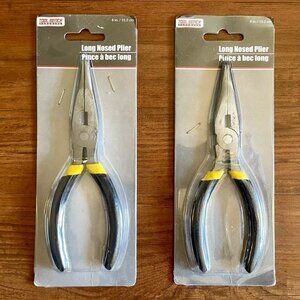 Long Nose Ergonomic Pliers 6” with Wire Cutter Jewelry Beading Hobby Set of 2